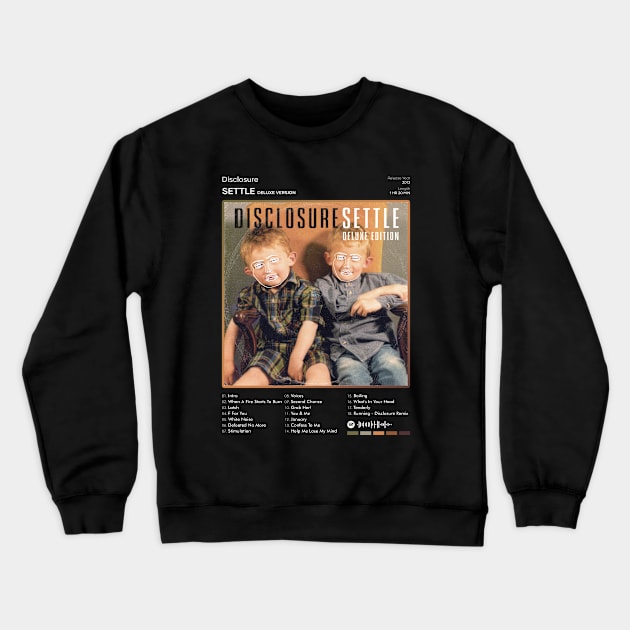 Disclosure - Settle (Deluxe Version) Tracklist Album Crewneck Sweatshirt by 80sRetro